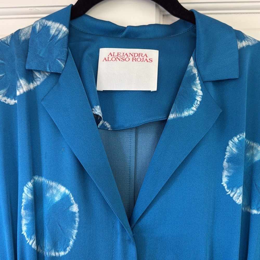 Alejandra Alonso Rojas Shibori Silk Tie-Front Dress - Picture 12 of 15